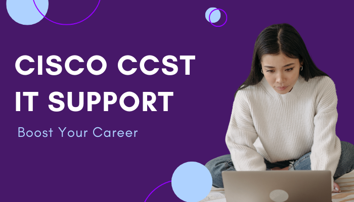 A girl study on laptop- Cisco CCST IT Support: Boost Your Career
