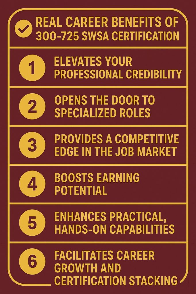 Real Career Benefits of 300-725 SWSA Certification