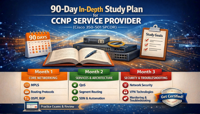90-Day In-Depth Study Plan for CCNP Service Provider (Cisco 350-501 SPCOR)